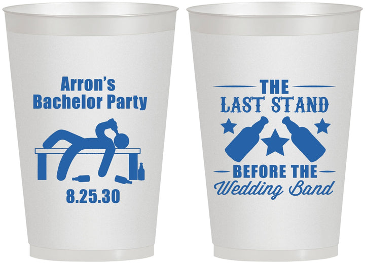Personalized Bachelor Party 12 oz Frosted Cups - The Last Stand | 40035