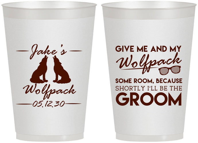 Personalized Bachelor Party 12 oz Frosted Cups - Wolfpack | 40036