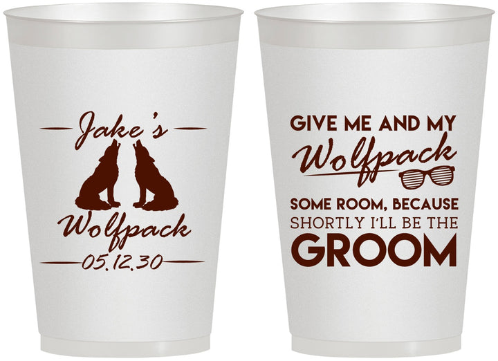 Personalized Bachelor Party 12 oz Frosted Cups - Wolfpack | 40036