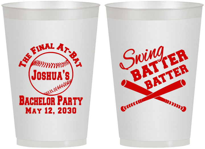 Personalized Bachelor Party 12 oz Frosted Cups - Baseball | 40038