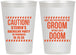Personalized Bachelor Party 12 oz Frosted Cups - Groom Rhymes Doom | 40042