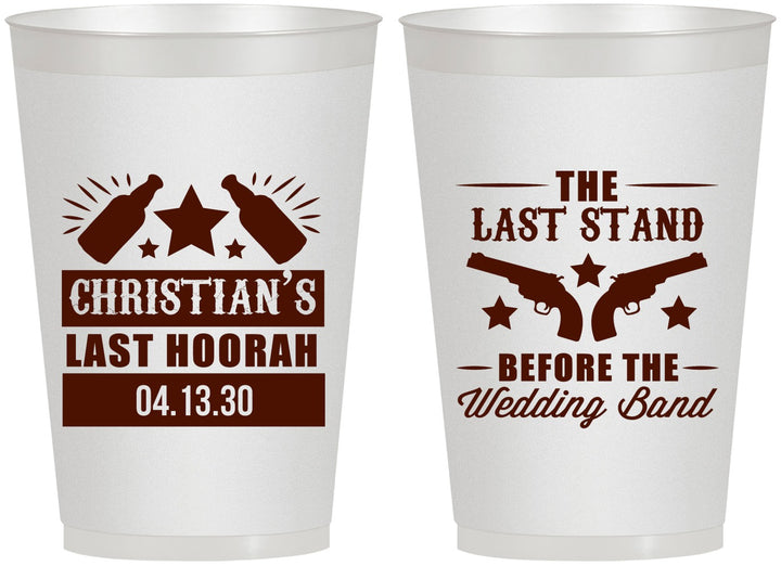 Personalized Bachelor Party 12 oz Frosted Cups - Last Stand | 40046