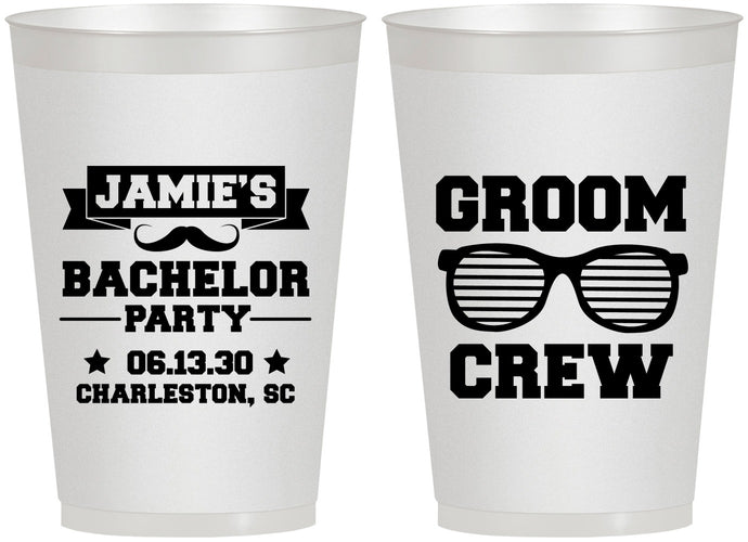 Personalized Bachelor Party 12 oz Frosted Cups - Groom Crew | 40047