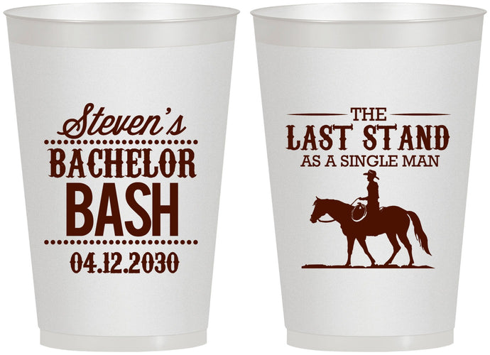 Personalized Bachelor Party 12 oz Frosted Cups - The Last Stand | 40050