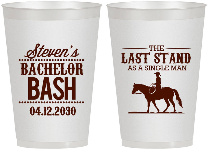 Personalized Bachelor Party 12 oz Frosted Cups - The Last Stand | 40050