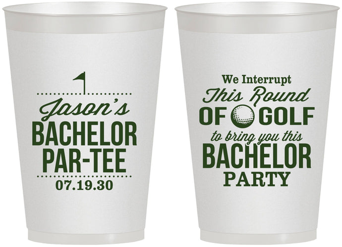 Personalized Bachelor Party 12 oz Frosted Cups - Golf | 40052