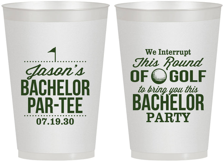 Personalized Bachelor Party 12 oz Frosted Cups - Golf | 40052