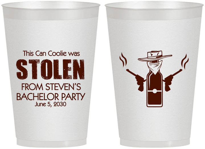 Personalized Bachelor Party 12 oz Frosted Cups - Stolen | 40053