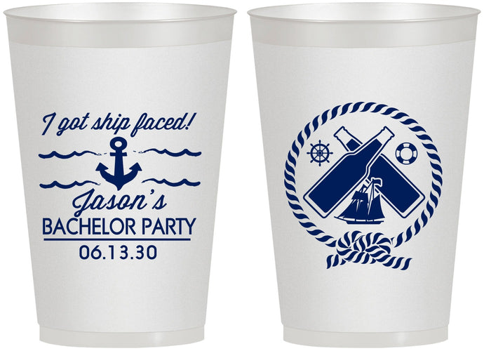 Personalized Bachelor Party 12 oz Frosted Cups - Anchor | 40054