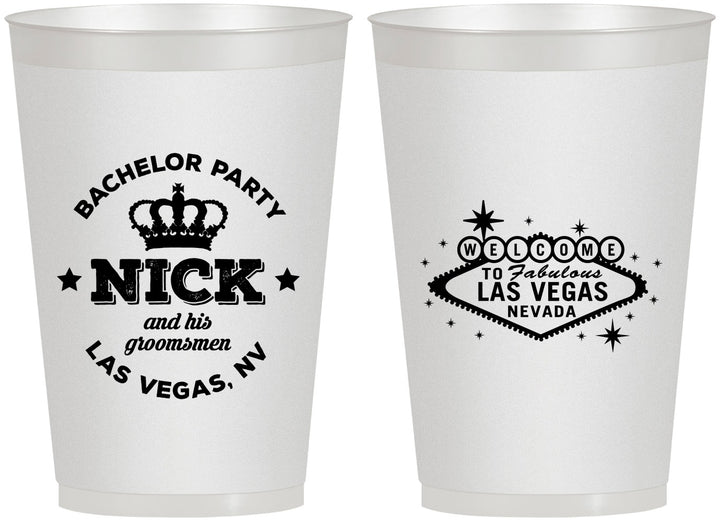 Personalized Bachelor Party 12 oz Frosted Cups - Last Vegas | 40059