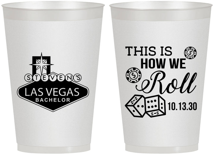 Personalized Bachelor Party 12 oz Frosted Cups - Last Vegas | 40061