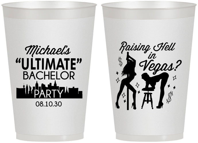 Personalized Bachelor Party 12 oz Frosted Cups - Last Vegas | 40062