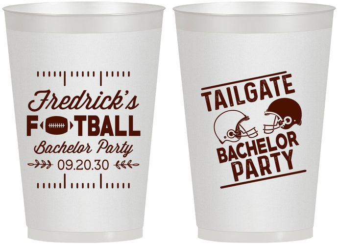 Personalized Bachelor Party 12 oz Frosted Cups - Football | 40067