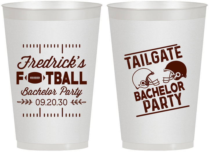 Personalized Bachelor Party 12 oz Frosted Cups - Football | 40067