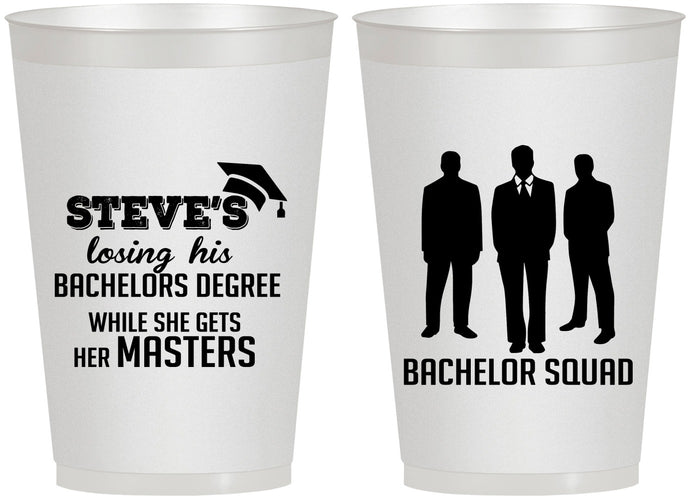 Personalized Bachelor Party 12 oz Frosted Cups - Squad | 40068