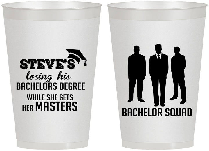 Personalized Bachelor Party 12 oz Frosted Cups - Squad | 40068