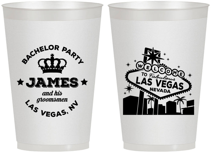 Personalized Bachelor Party 12 oz Frosted Cups - Las Vegas | 40069