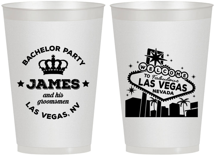 Personalized Bachelor Party 12 oz Frosted Cups - Las Vegas | 40069