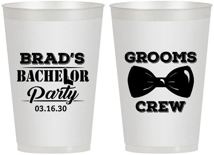 Personalized Bachelor Party 12 oz Frosted Cups - Grooms Crew | 40070