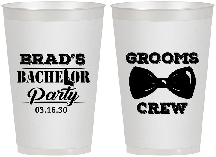 Personalized Bachelor Party 12 oz Frosted Cups - Grooms Crew | 40070