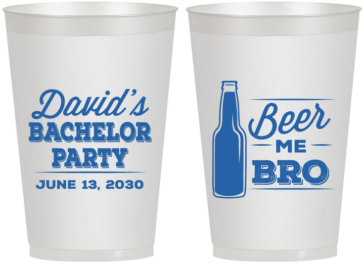 Personalized Bachelor Party 12 oz Frosted Cups - Beer Me Bro | 40071
