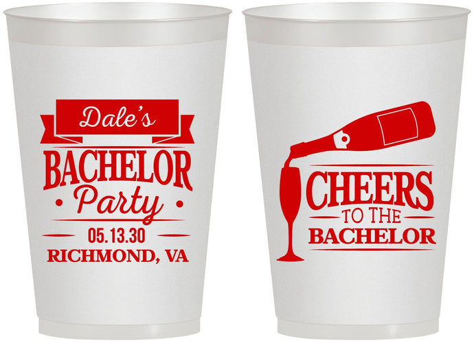 Personalized Bachelor Party 12 oz Frosted Cups - Cheers | 40072