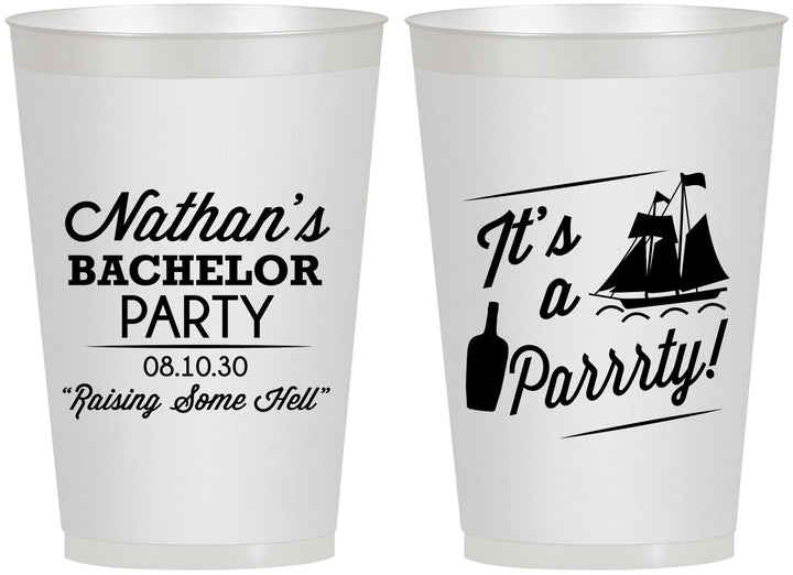 Personalized Bachelor Party 12 oz Frosted Cups - Boat | 40076