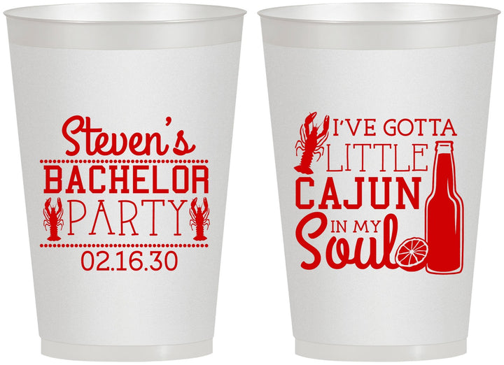 Personalized Bachelor Party 12 oz Frosted Cups - Cajun In My Soul | 40078