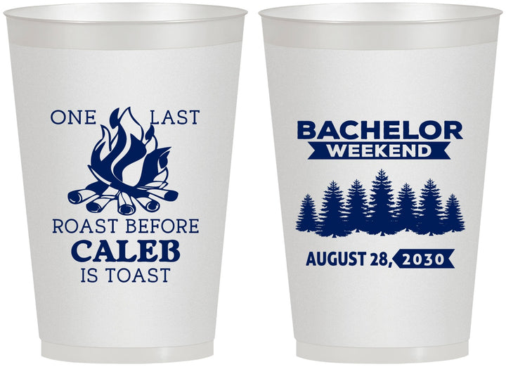 Personalized Bachelor Party 12 oz Frosted Cups - Camping | 40079