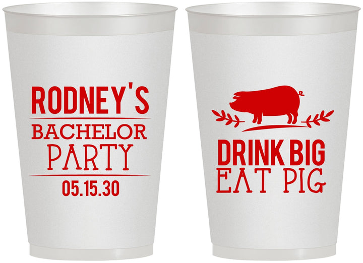 Personalized Bachelor Party 12 oz Frosted Cups - Bbq | 40088