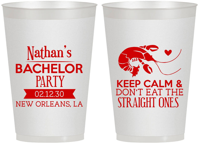 Personalized Bachelor Party 12 oz Frosted Cups - Crawfish Boil | 40094