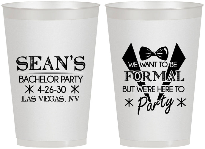 Personalized Bachelor Party 12 oz Frosted Cups - Forma | 40098