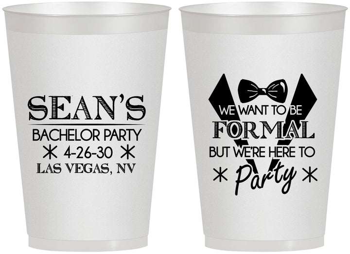 Personalized Bachelor Party 12 oz Frosted Cups - Forma | 40098