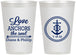 Personalized Wedding 12 oz Frosted Cups - Love Anchors The Soul | 405