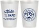 Personalized Wedding 12 oz Frosted Cups - Two Less Fish In The Sea | 421