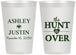 Personalized Wedding 12 oz Frosted Cups - The Hunt Is Over | 422