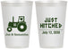 Personalized Wedding 12 oz Frosted Cups - Just Hitched Tractor | 429