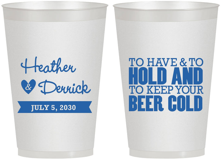 Personalized Wedding 12 oz Frosted Cups - To Have And To Hold | 431