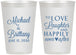 Personalized Wedding 12 oz Frosted Cups - Love Laughter Happily | 432