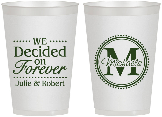 Personalized Wedding 12 oz Frosted Cups - Monogram | 435