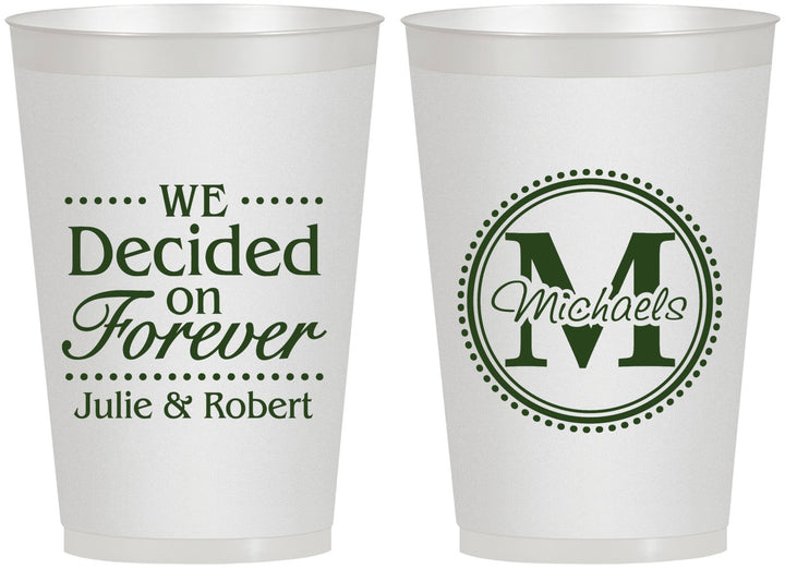 Personalized Wedding 12 oz Frosted Cups - Monogram | 435