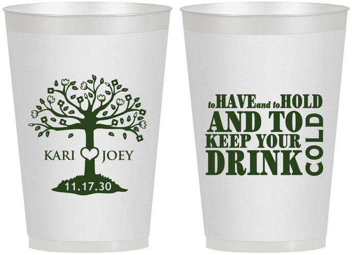 Personalized Wedding 12 oz Frosted Cups - To Have And To Hold | 438