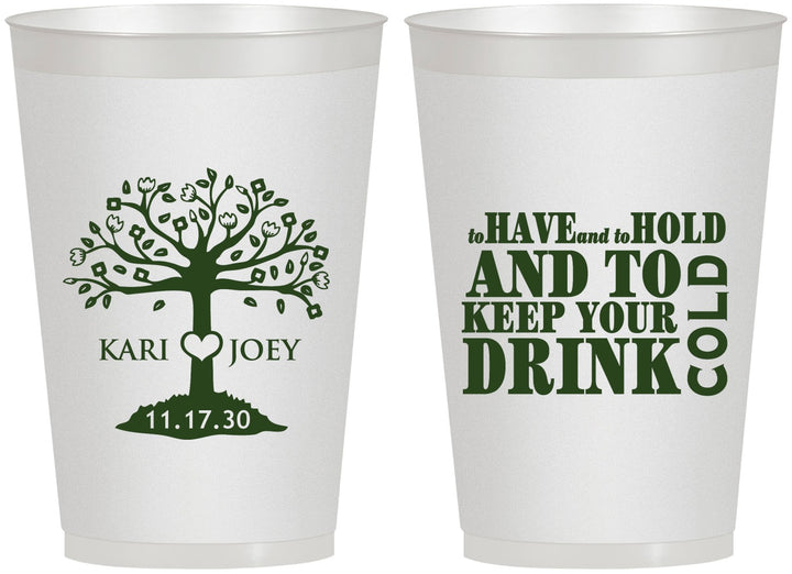 Personalized Wedding 12 oz Frosted Cups - To Have And To Hold | 438