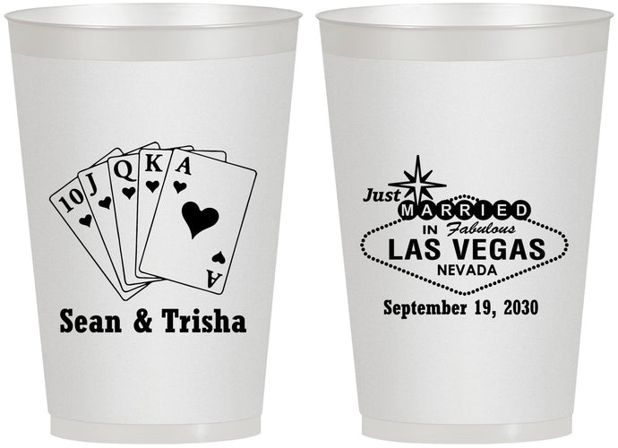 Personalized Wedding 12 oz Frosted Cups - Las Vegas | 453