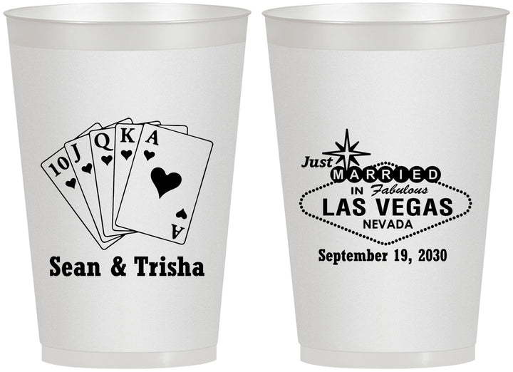 Personalized Wedding 12 oz Frosted Cups - Las Vegas | 453