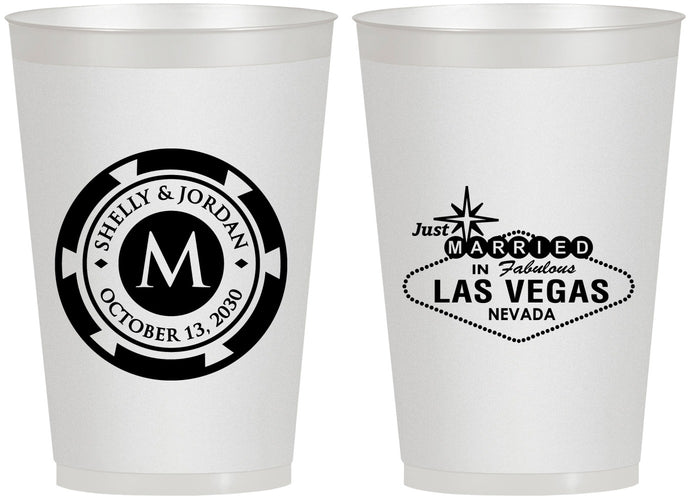 Personalized Wedding 12 oz Frosted Cups - Las Vegas | 454