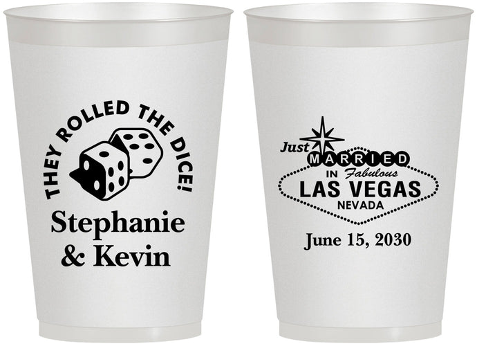 Personalized Wedding 12 oz Frosted Cups - Las Vegas | 455
