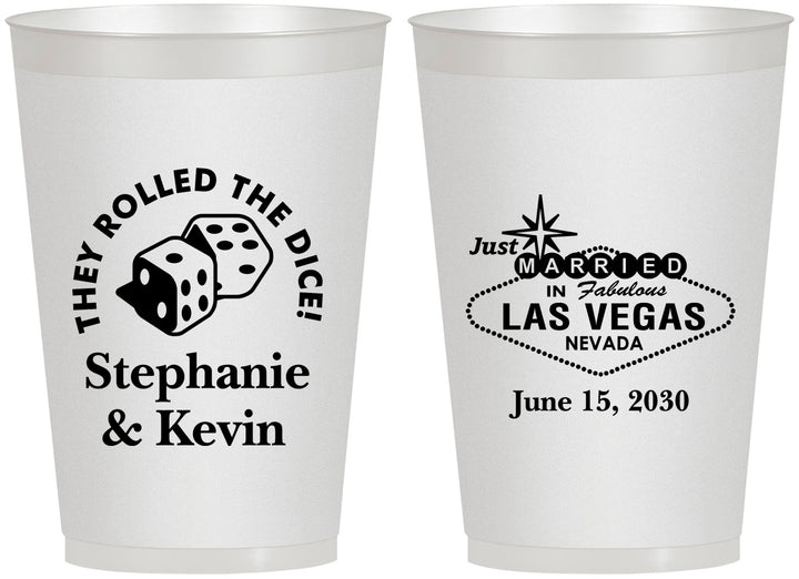 Personalized Wedding 12 oz Frosted Cups - Las Vegas | 455