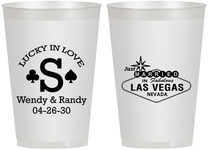 Personalized Wedding 12 oz Frosted Cups - Las Vegas | 456