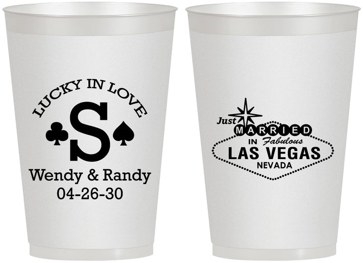 Personalized Wedding 12 oz Frosted Cups - Las Vegas | 456